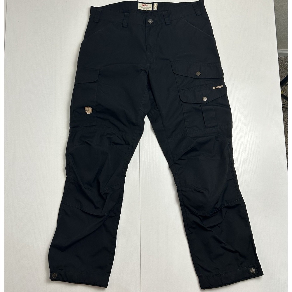 Fjallraven Vidda Pro Pants Mens 34"x 30" Black G-1000 Cargo Outdoor Hiking